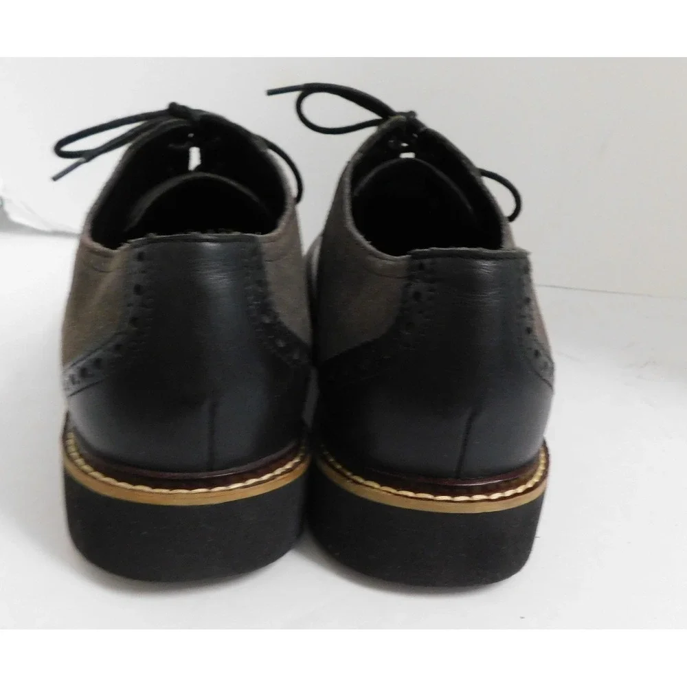 Cole Haan Franklin Two Tone Oxford Shoes Gray Black Suede Leather Men's 11.5